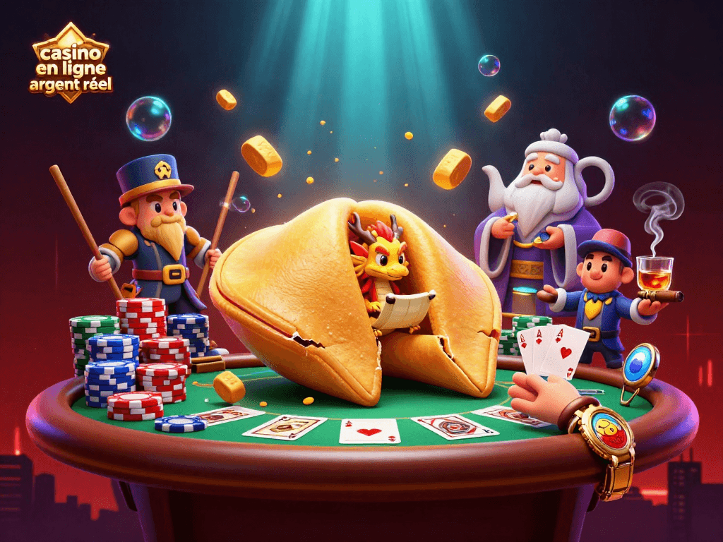 Gagnez au casino en ligne argent réel avec cette illustration immersive d'une scène magique.
