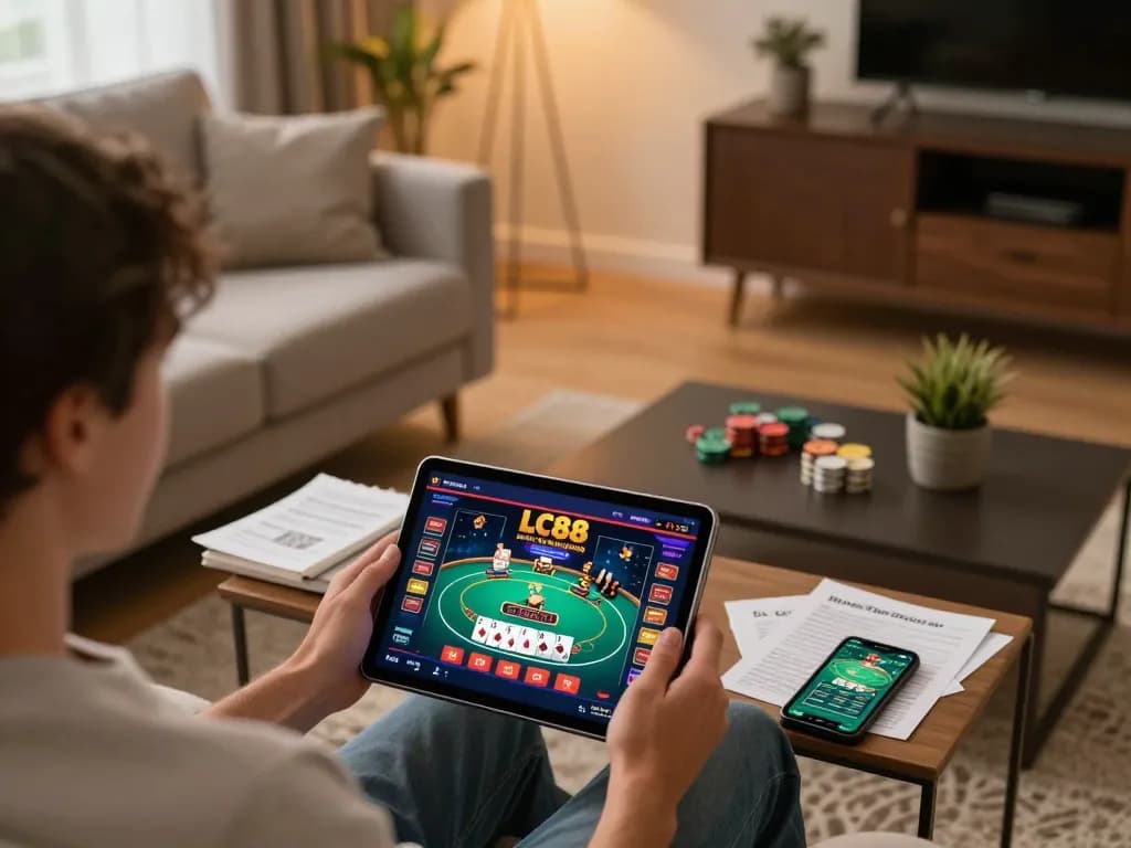 Experience LC88 online gaming with focused tablet action and strategic betting environment