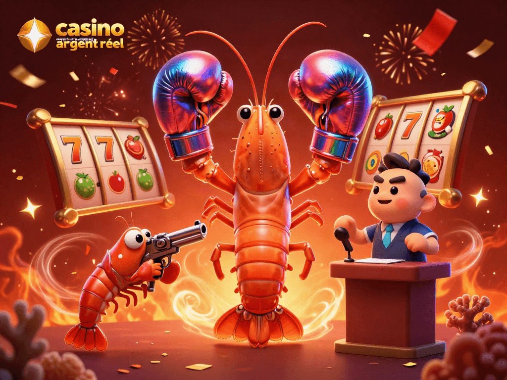 Jouez à des jeux de casino en ligne argent réel avec cette scène dynamique et festive.