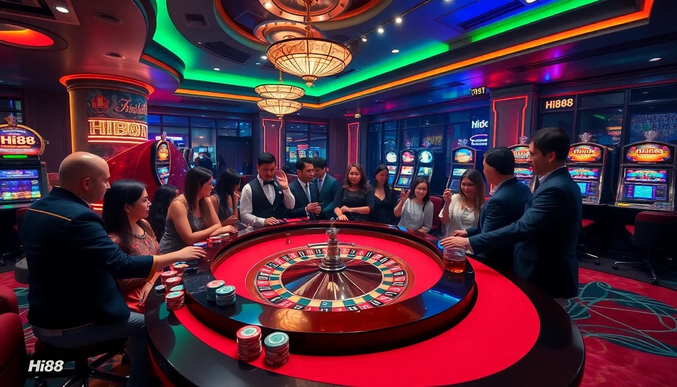 Experience the thrill of gambling at Hi88 with a vibrant casino atmosphere full of action.