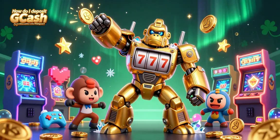 Learn how to deposit GCash to an online casino in the Philippines with illustrated gambling elements.