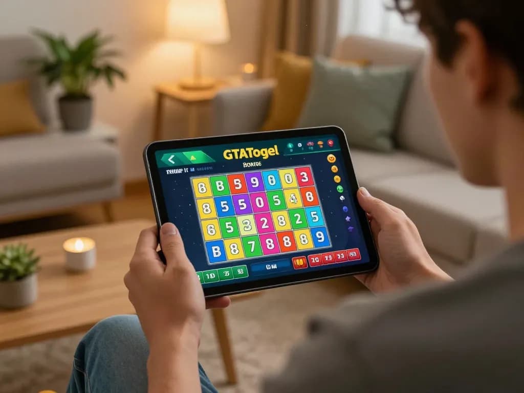 Engaging gaming experience on GTAtogel platform showing live bingo, player focused on tablet