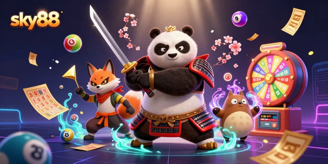 Engage with sky88's vibrant casino adventure featuring dynamic characters and gaming elements.