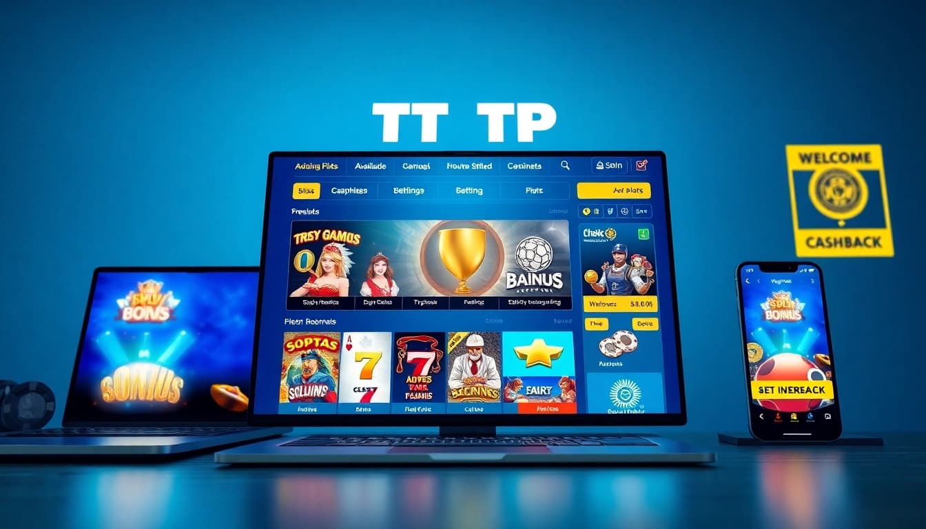 TTPTP online betting platform interface with various games and bonuses displayed.
