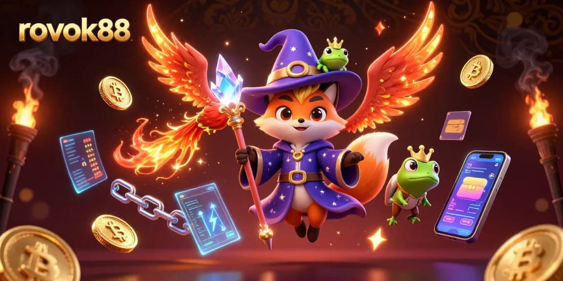 Engage with rokok88's thrilling gaming experience featuring magical characters and crypto elements.