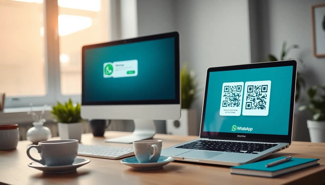 Experience seamless communication with WhatsApp网页版 on your devices in this modern workspace.
