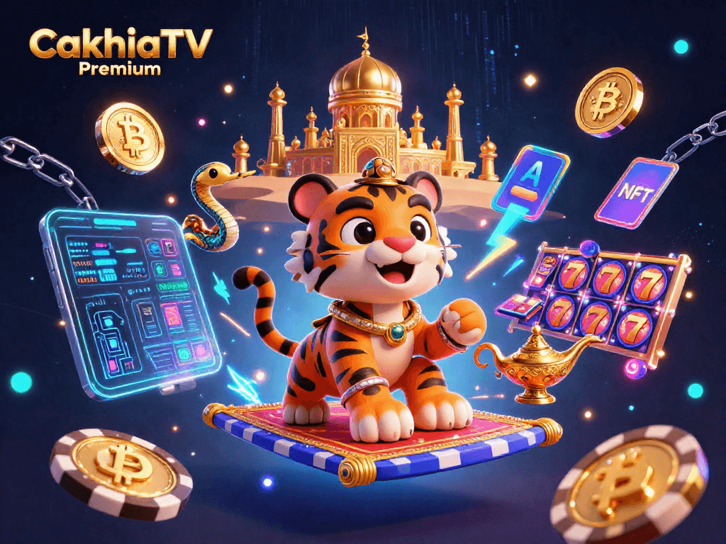 CakhiaTV Premium offers an exciting gaming adventure with a charismatic tiger sultan, flying carpets, and vibrant slot reels.