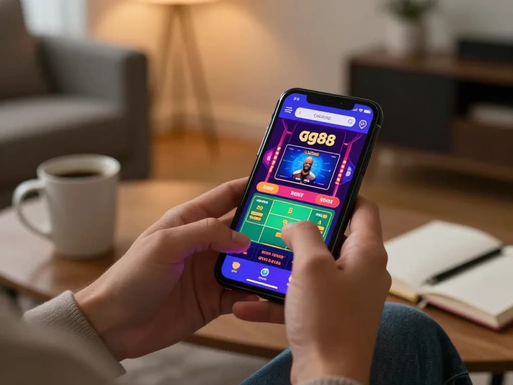 Gamblers using the gg88 app on smartphone for live betting experience at home