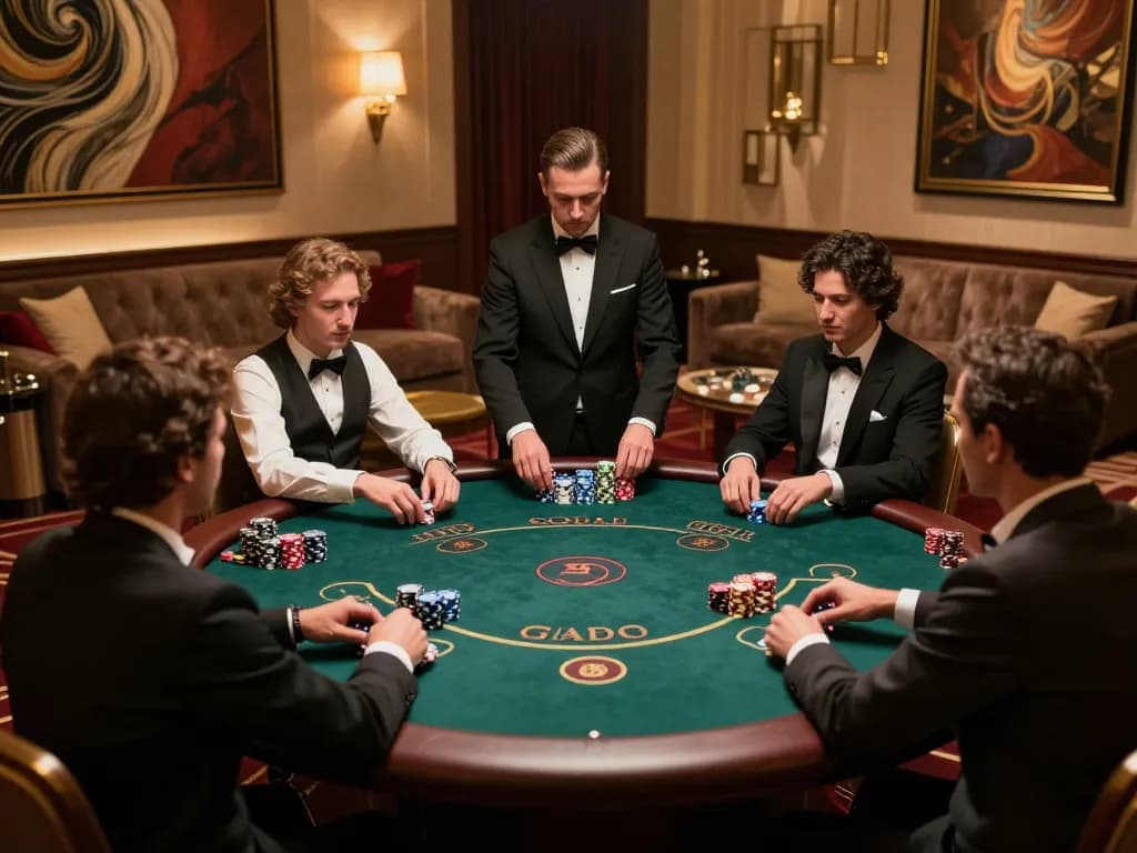 Participating in a high-stakes game at five 88, experiencing luxury and excitement in an elegant casino setting.