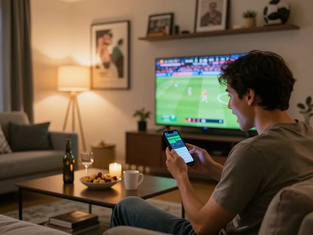 Betting on lu88.com while enjoying the excitement of live sports at home with friends.
