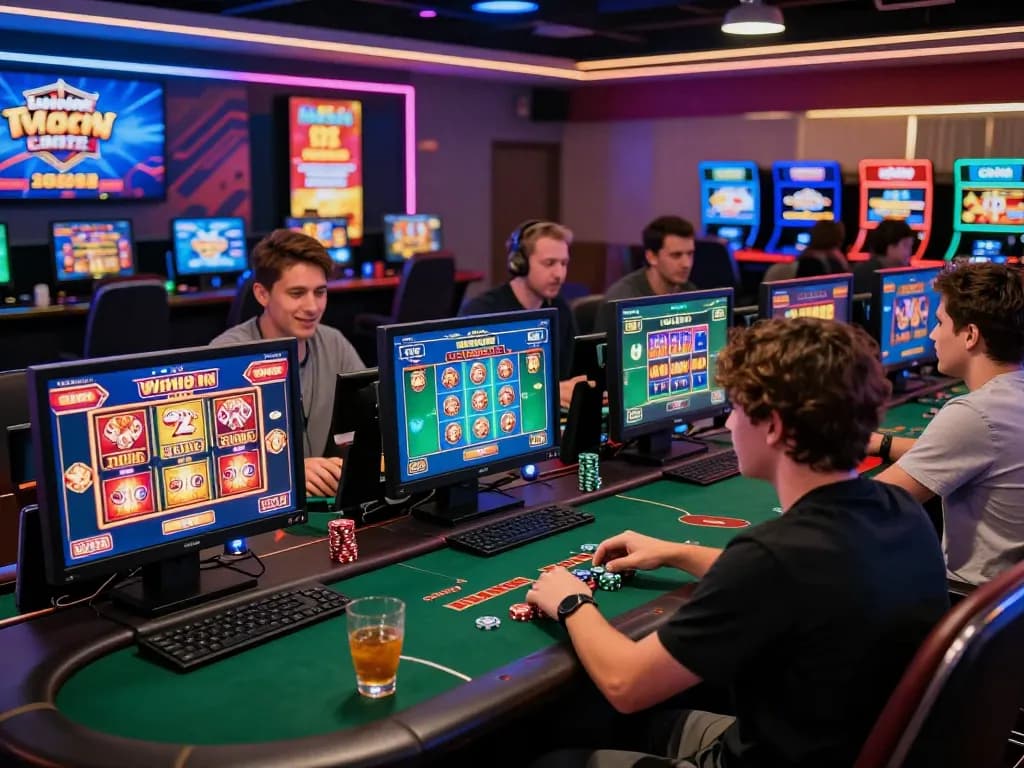 Players enjoying the cổng game cwin platform featuring vibrant casino games and an immersive online gambling experience.