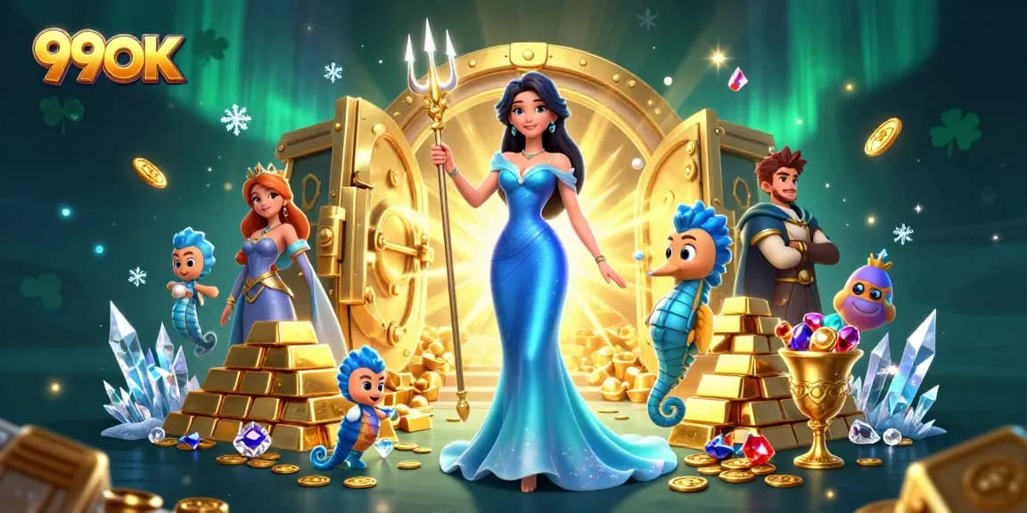Win big with 99OK as a fantasy sea-themed adventure featuring a glowing pearl and treasures.
