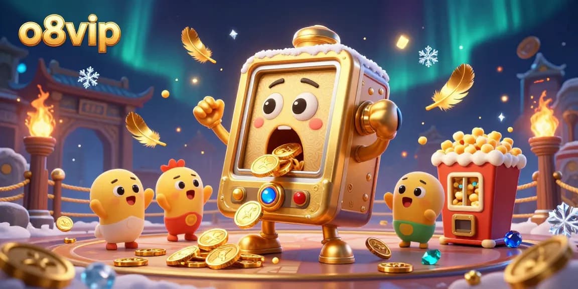 Engage in thrilling gameplay at o8vip with a victorious slot machine amidst cheering baby slots.