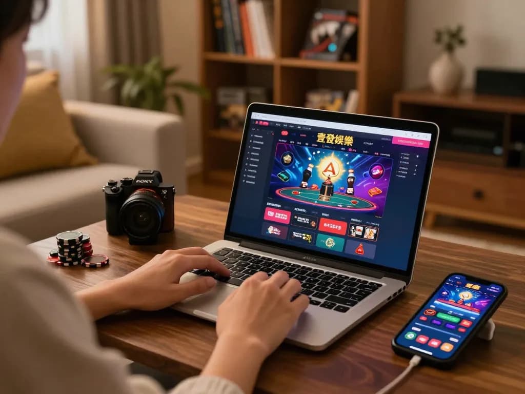 Engaging in online poker gameplay at 壹發娛樂 with focus on strategic decisions and cozy home atmosphere