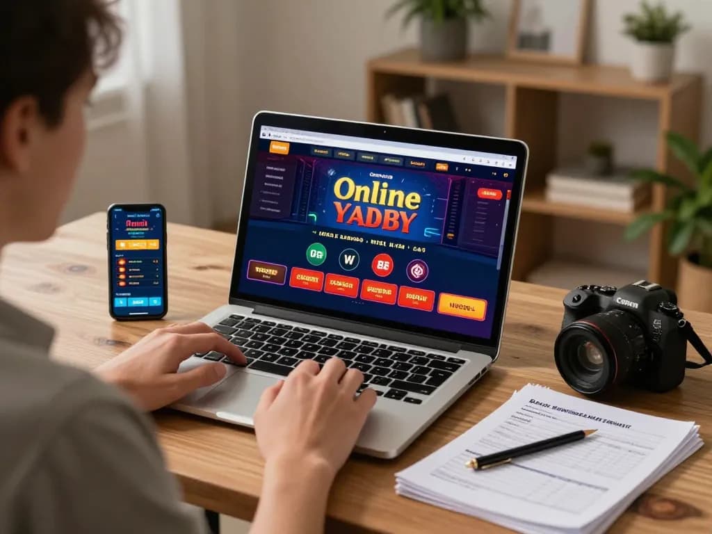 Engaging online gaming experience at https://dagatructiepp.casino/ featuring user on laptop with exciting casino interface.