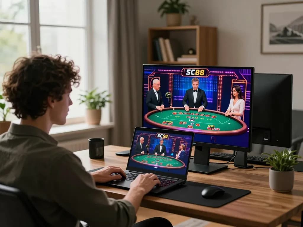 Engaging gaming experience at SC88 casino showcasing online blackjack with interactive gameplay.