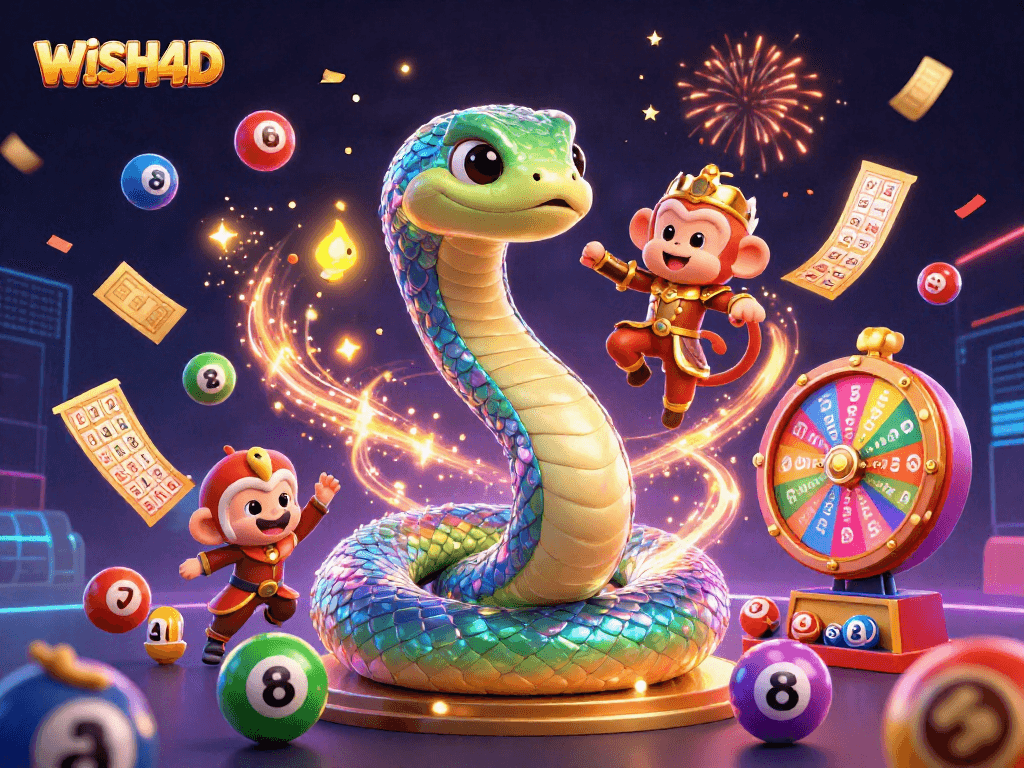 Experience excitement with WISH4D's vibrant casino adventure featuring a colorful cast.