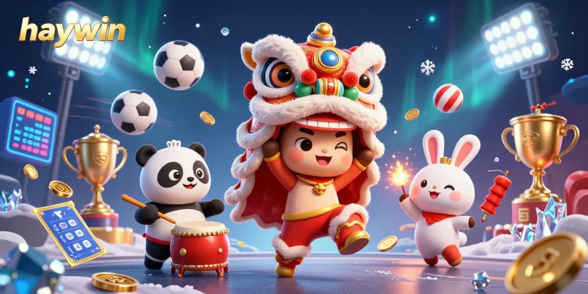 Engage in exciting gaming experiences at haywin with dynamic sports elements and festive characters.