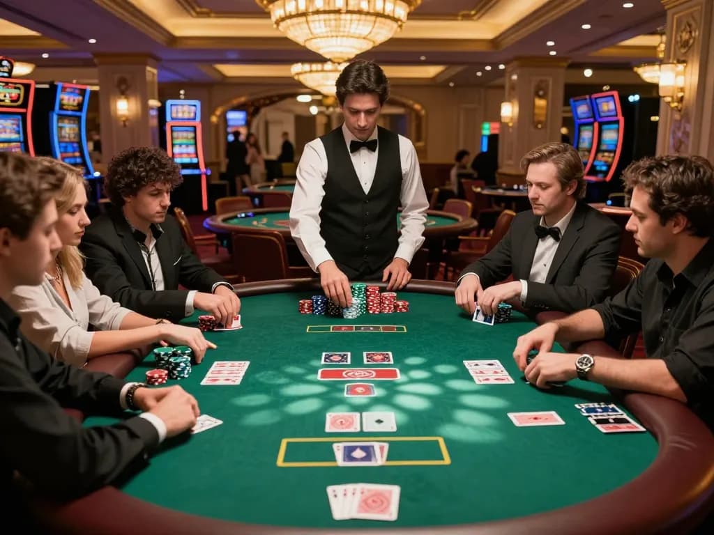 Players engaged in a high-stakes poker game at 88bet casino, highlighting intense gameplay and strategic decisions.