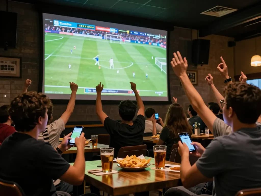 Socolive fans engaging with live football match while placing bets in an exciting environment.