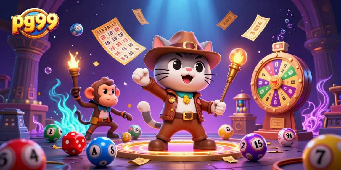 pg99 illuminates a vibrant casino adventure featuring an archaeologist cat and captivating game elements.