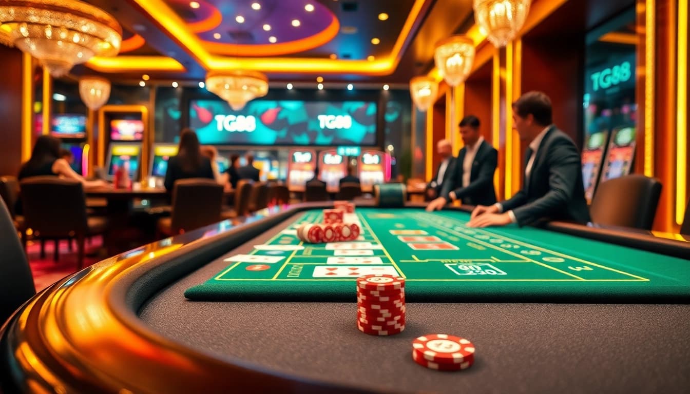 Experience the thrill of tg88 casino games with vibrant, luxurious gaming elements.