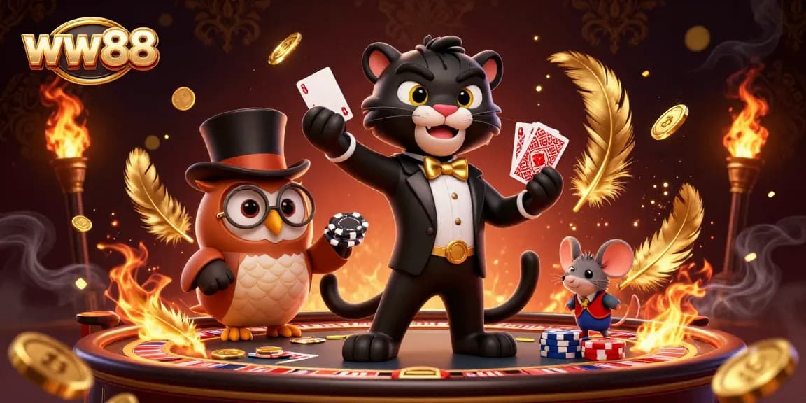 Experience thrilling gameplay at ww88 with elegant casino characters and vibrant elements in a dynamic scene.