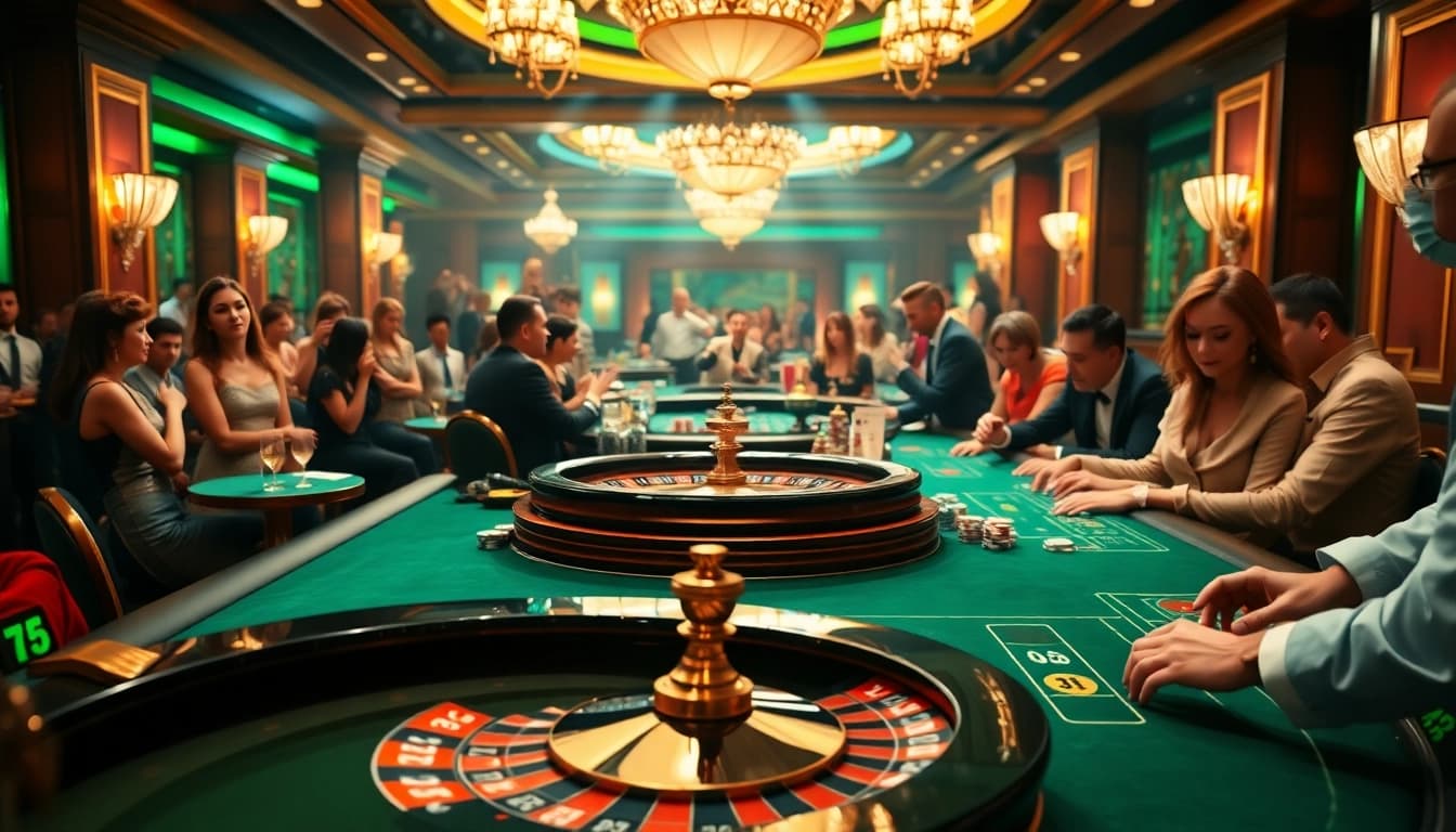 Players experiencing excitement at a professional gaming table at 32WIN casino.