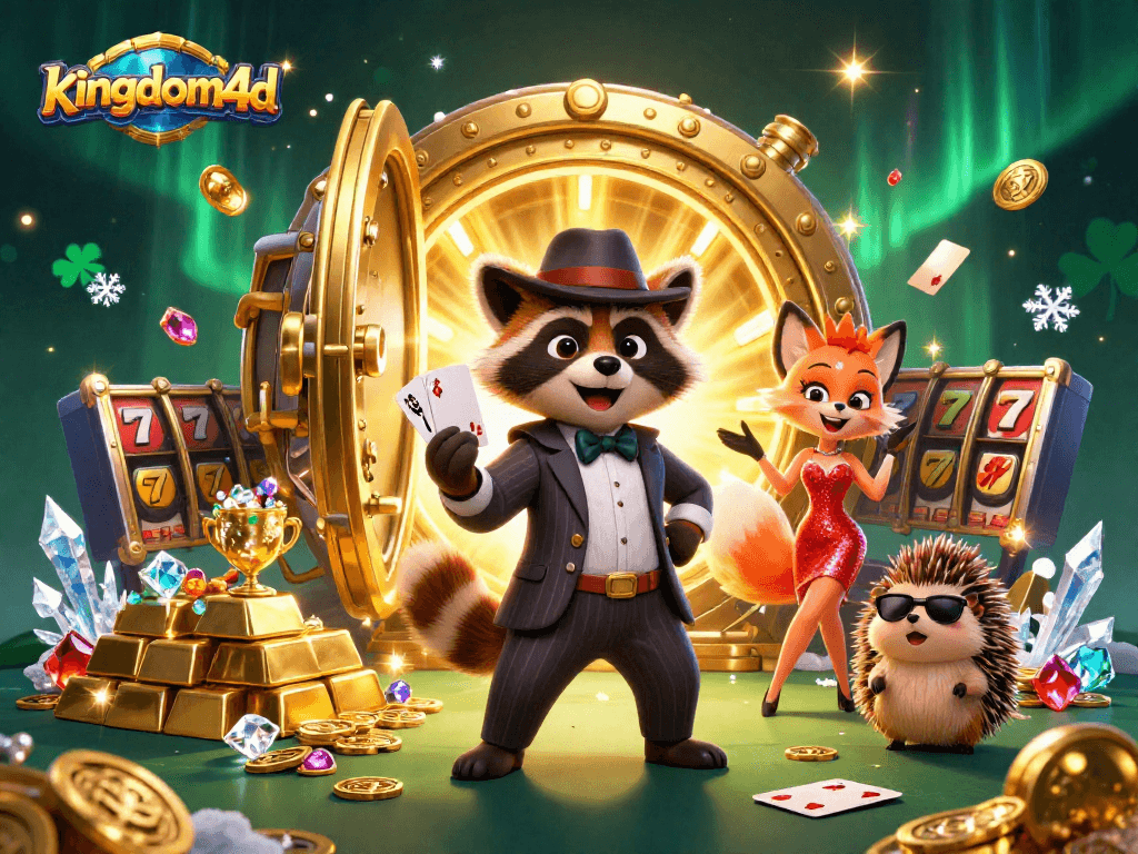 Taruhan dan menangkan di kingdom4d dengan ilustrasi kasino yang memukau dan karakter menggemaskan.
