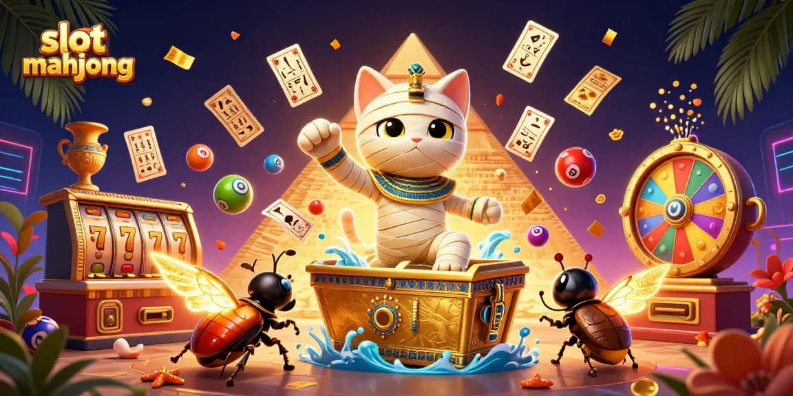 Engage with the exciting slot mahjong adventure in a vibrant casino scene filled with dynamic gaming elements.
