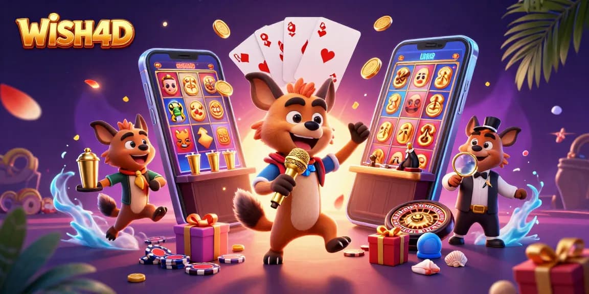 Engage in WISH4D's vibrant casino experience with lively hyenas at their comedy club.