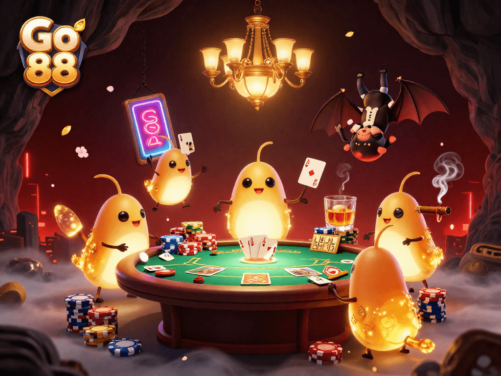 Chơi game tại Go 88 với đèn sáng lung linh và dealer dơi hấp dẫn trong sòng bạc ảo