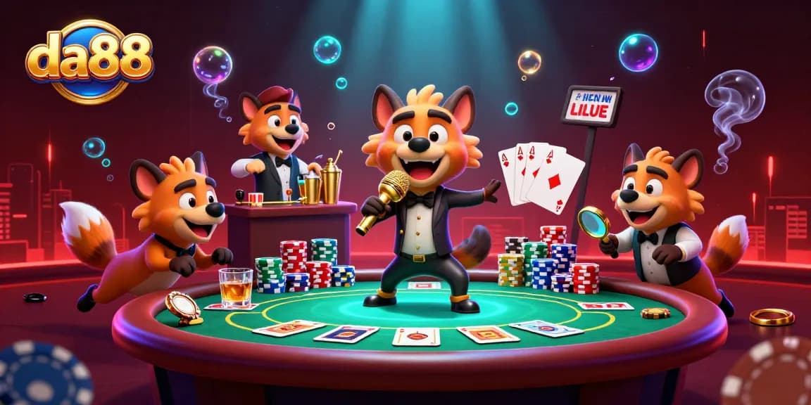 Experience the vibrant excitement of da88 with animated hyenas in a thrilling casino scene.