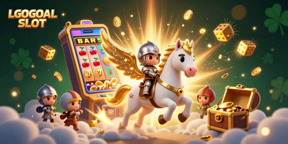 Spin the reels with LGOGOAL SLOT as the celestial knight rides through a jackpot explosion of coins.
