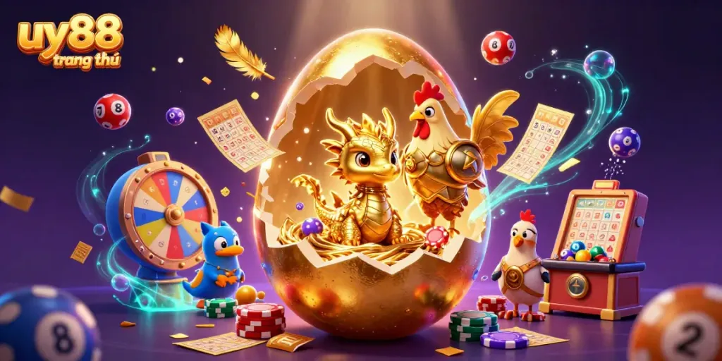 Experience winning excitement with uy88 trang chủ showcasing a golden dragon and vibrant casino elements.