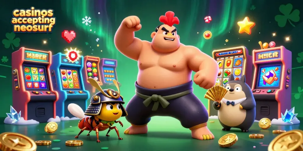 Engage at casinos accepting neosurf featuring an energetic sumo rooster, fierce cricket, and announcer with glowing games.