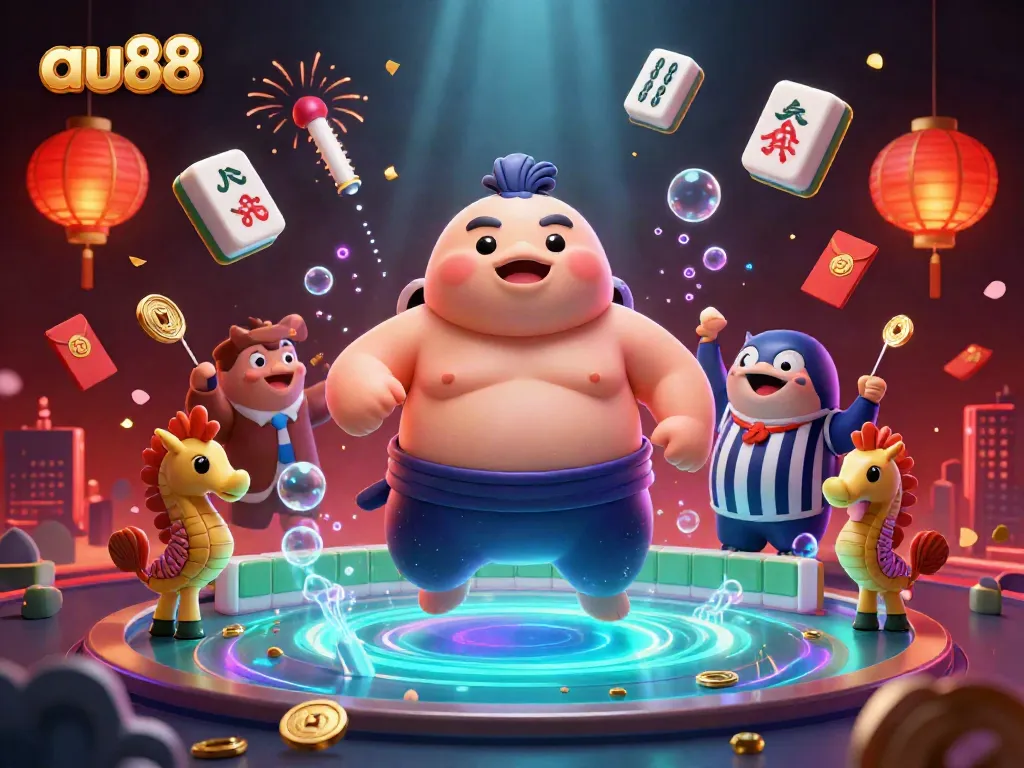 Experience exciting underwater casino action with au88's fugu champion and festive elements.