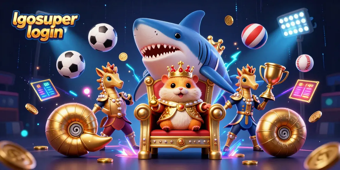 Experience lgosuper login and win with the tiny golden hamster king in a vibrant casino setting.