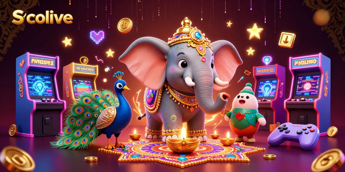 Socolive showcases an enchanting cartoon elephant and peacock, immersed in colorful game elements, portraying live sports excitement.