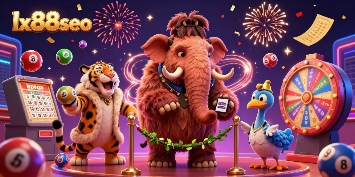Experience vibrant lottery excitement with lx88seo's 3D dynamic casino scene featuring interactive characters.