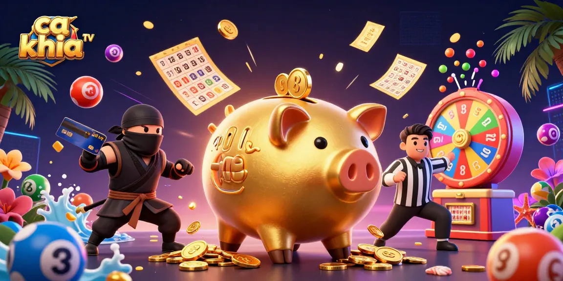 Experience thrilling gaming at ca khia tv, a vibrant scene with energetic characters drawing lottery balls.