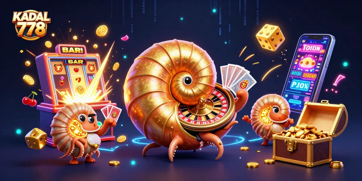 Experience excitement with KADAL 778's vibrant gaming scene where a giant nautilus and glowing ammonite showcase thrilling rewards.