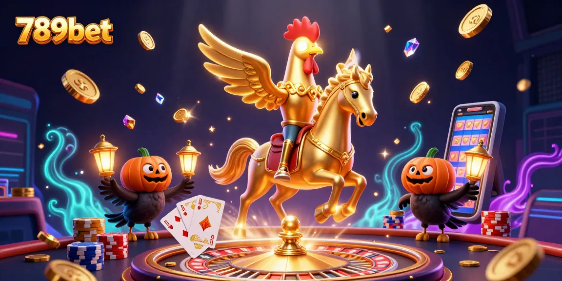 Experience thrilling gameplay at 789bet with the golden rooster in a vibrant casino setting.