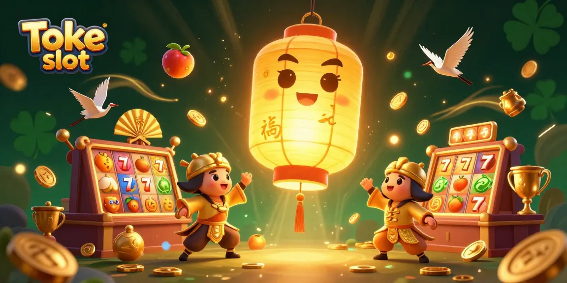 Experience Toke slot with vibrant characters and dynamic gameplay elements in this engaging 3D casino illustration.