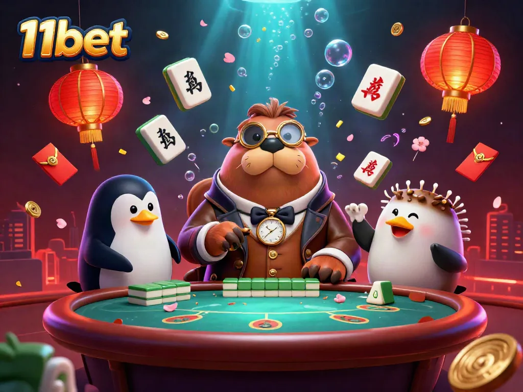 Experience the excitement of 11bet with a playful walrus at an underwater poker table