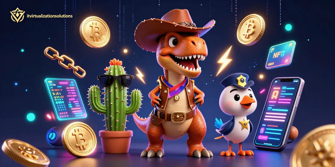 itvirtualizationsolutions enhances casino gameplay with vibrant 3D characters and crypto elements.