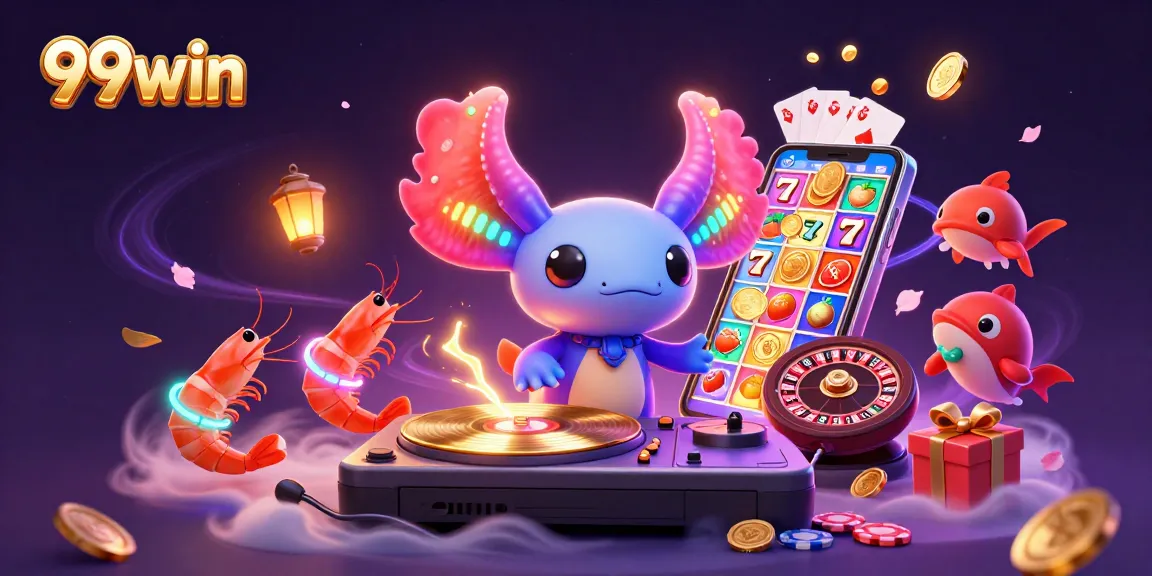 Experience the thrilling 99win action with vibrant gaming elements and colorful characters!