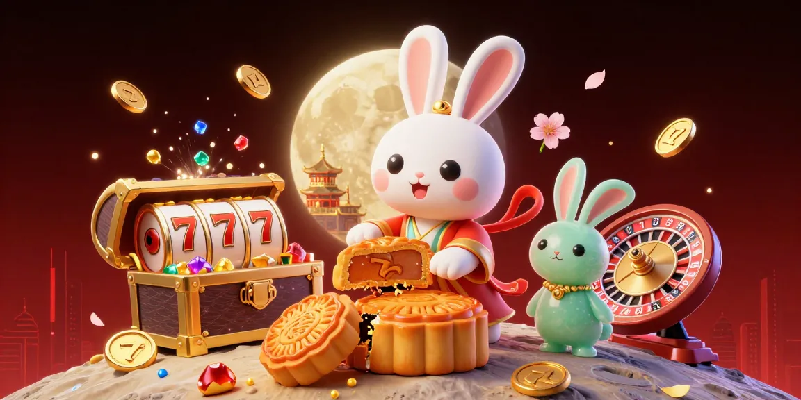Experience thrilling gameplay with phimhayok, showcasing a vibrant scene of moon rabbits and gambling treasures.