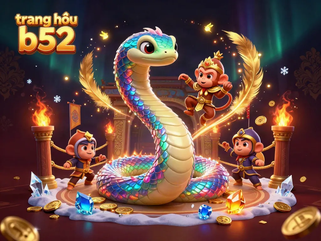 Experience the thrill of gaming at trang chủ b52 with vibrant characters and dynamic casino elements.
