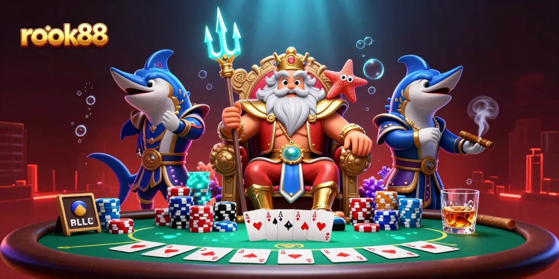Experience exciting gaming with rokok88 in this vibrant 3D casino illustration.